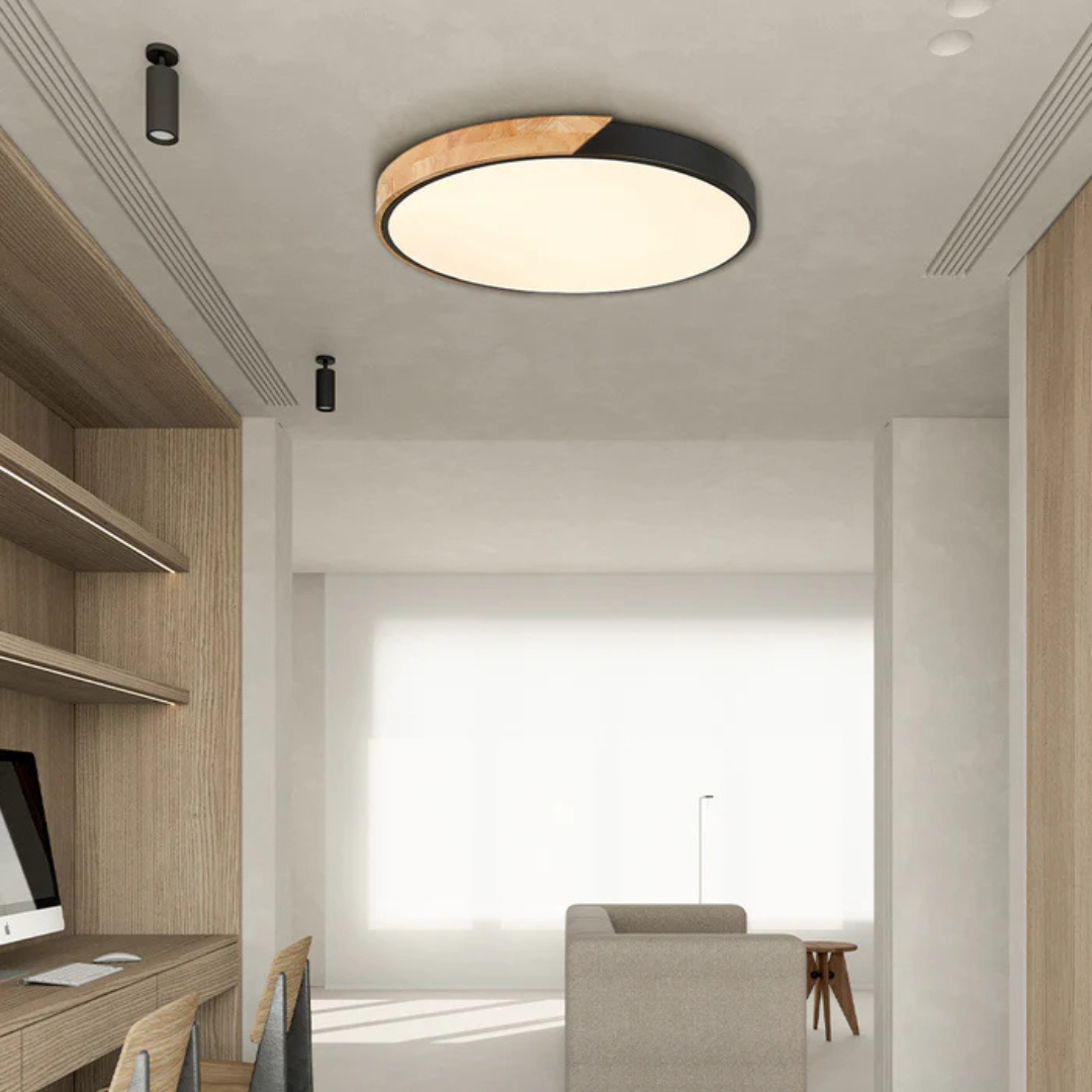 Lunea – Plafonnier LED Scandinave en Bois