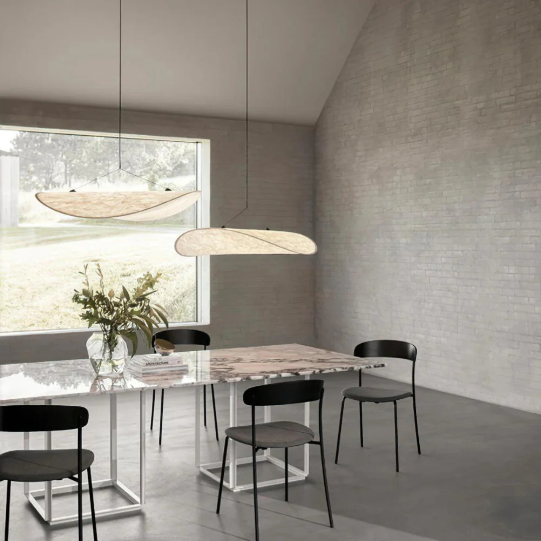 Kryos - Lampe Suspendue Japandi En Tissu Soie Blanc