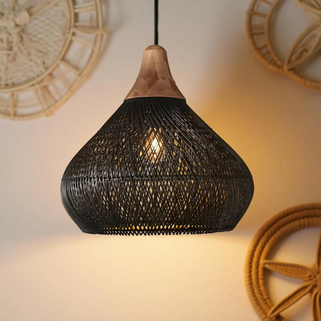 Serena - Lampe Suspendue En Osier Style Boho