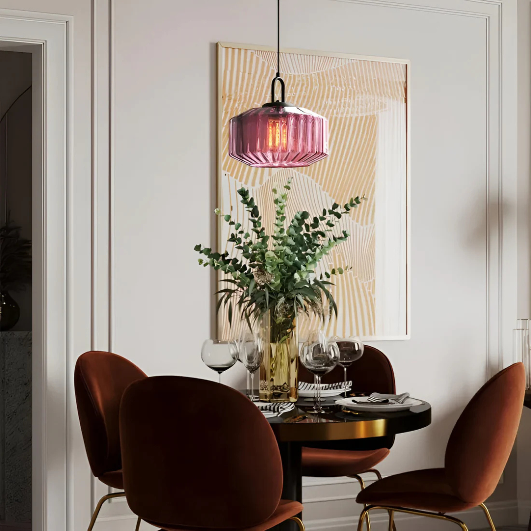 Elea - Lampe Suspendue Rétro En Verre Coloré