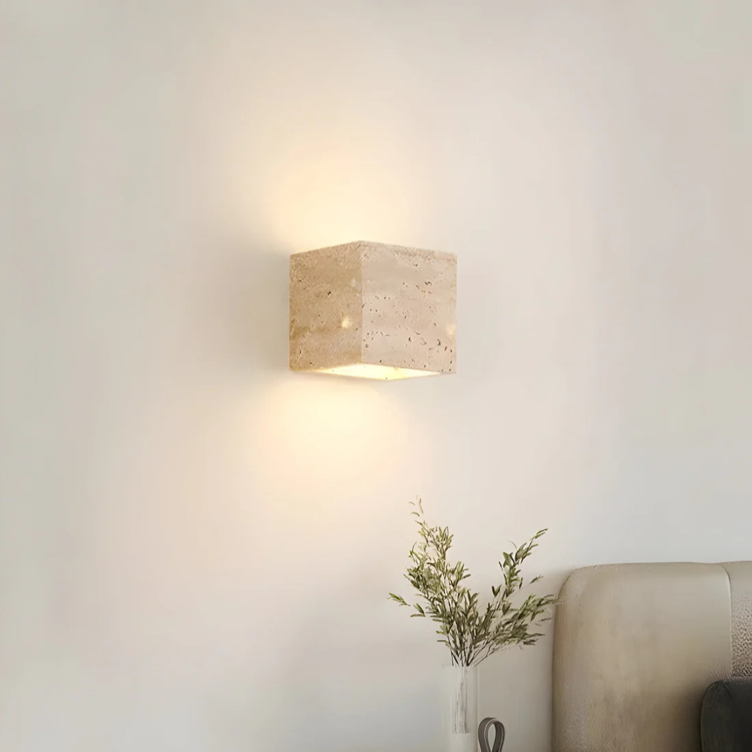 Helio - Applique Extérieure En Travertin