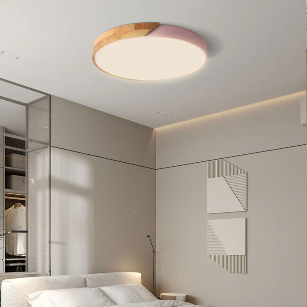 Lunea – Plafonnier LED Scandinave en Bois