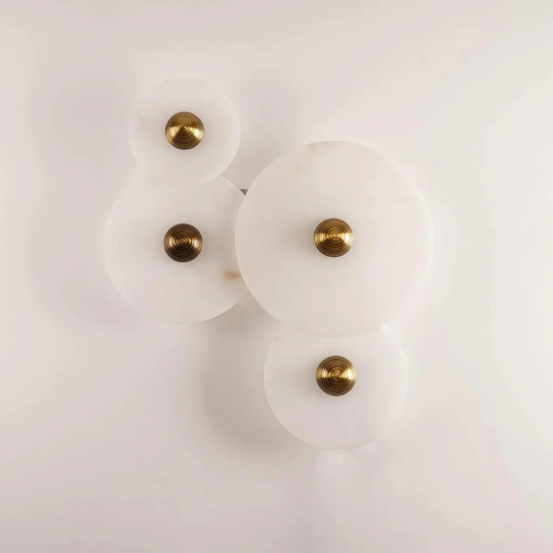 Helia - Applique Murale Ronde LED En Albâtre Style Nordique