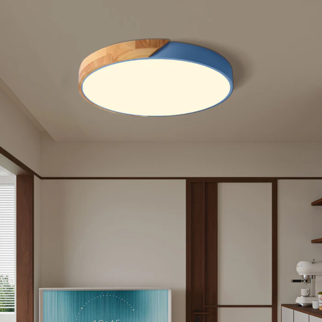Lunea – Plafonnier LED Scandinave en Bois