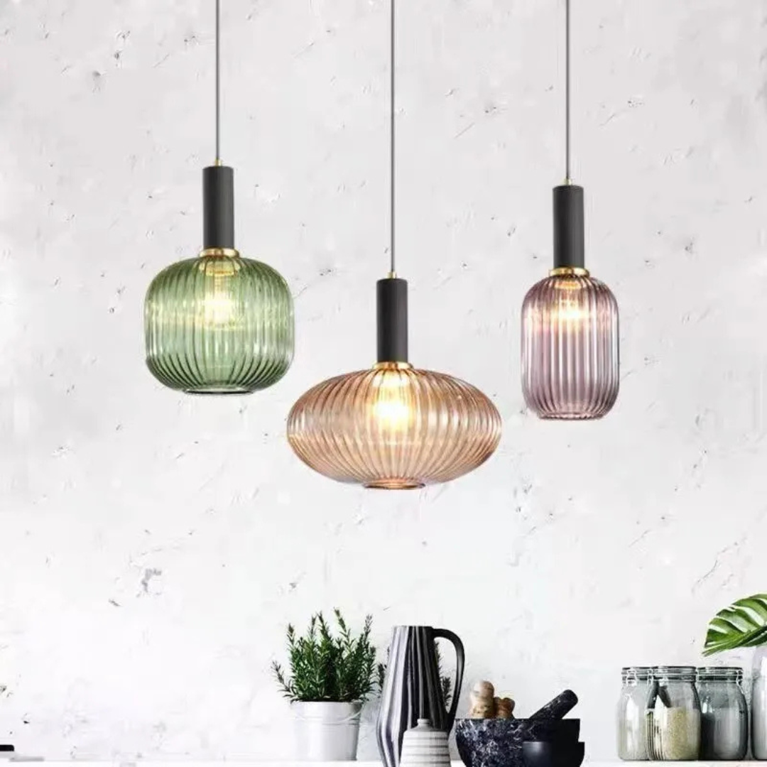 Melia - Lampe Suspendue En Verre Coloré Style Nordique