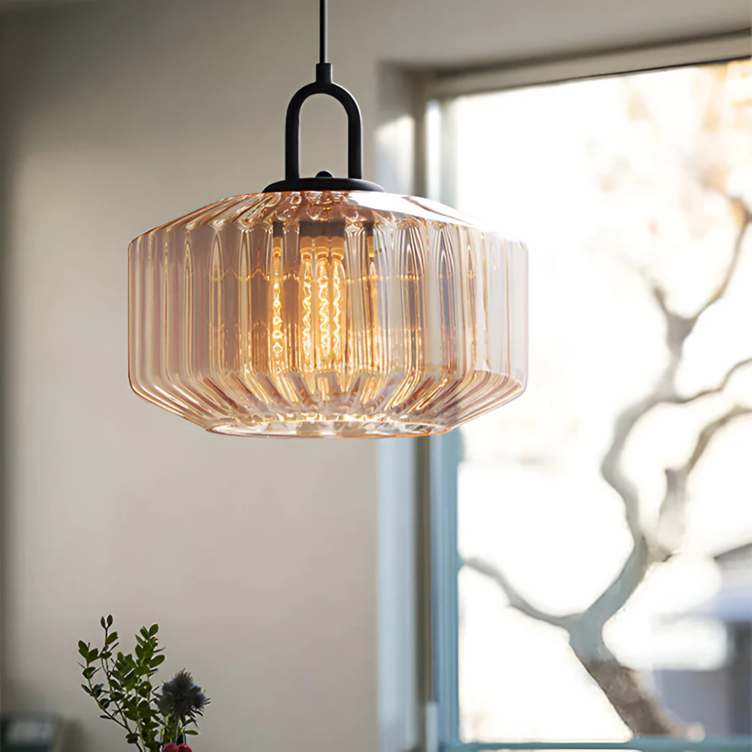 Elea - Lampe Suspendue Rétro En Verre Coloré