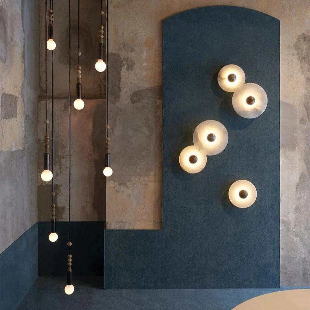 Helia - Applique Murale Ronde LED En Albâtre Style Nordique