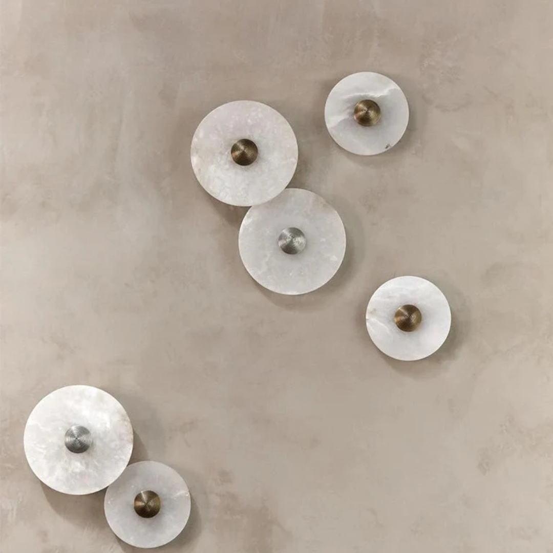 Helia - Applique Murale Ronde LED En Albâtre Style Nordique
