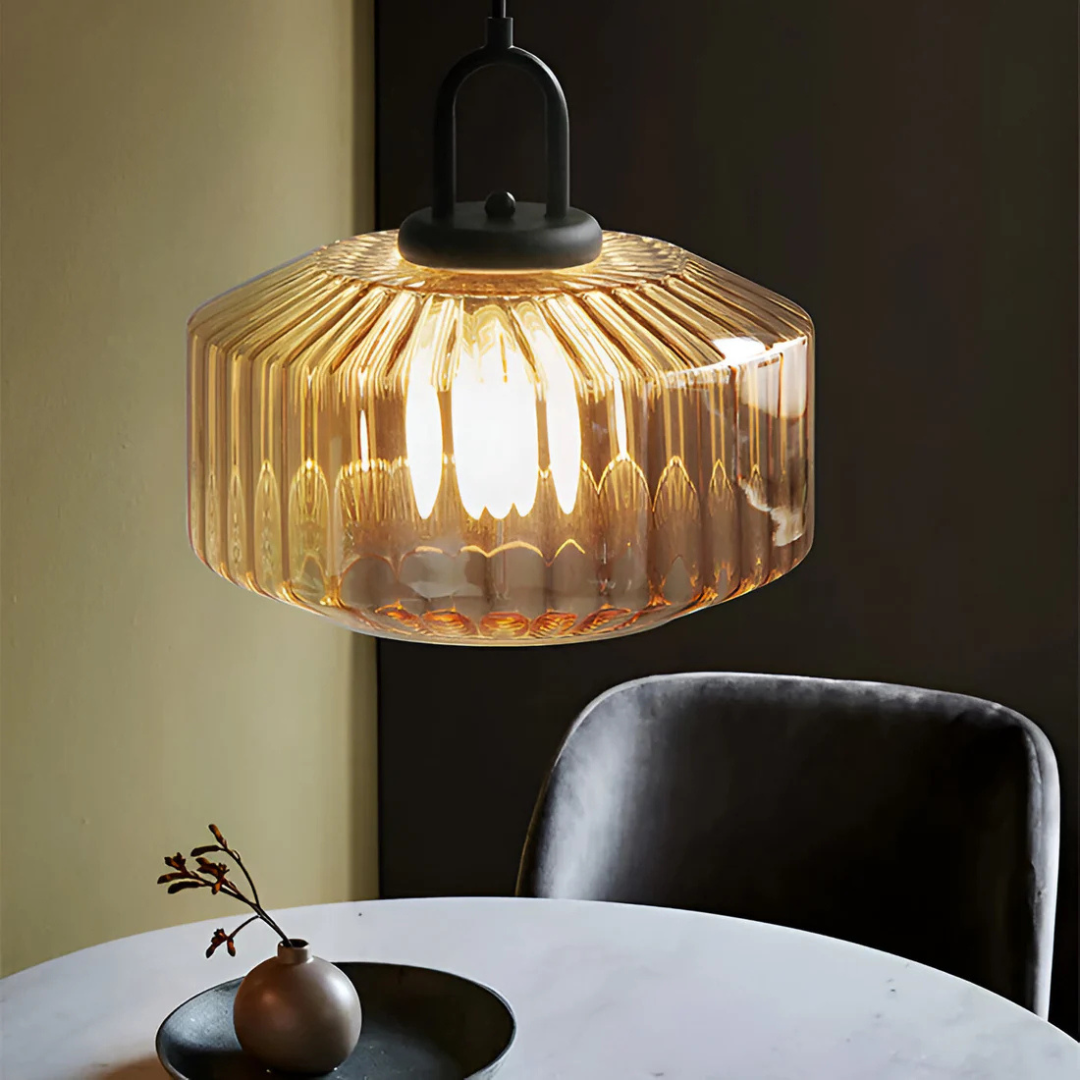 Elea - Lampe Suspendue Rétro En Verre Coloré