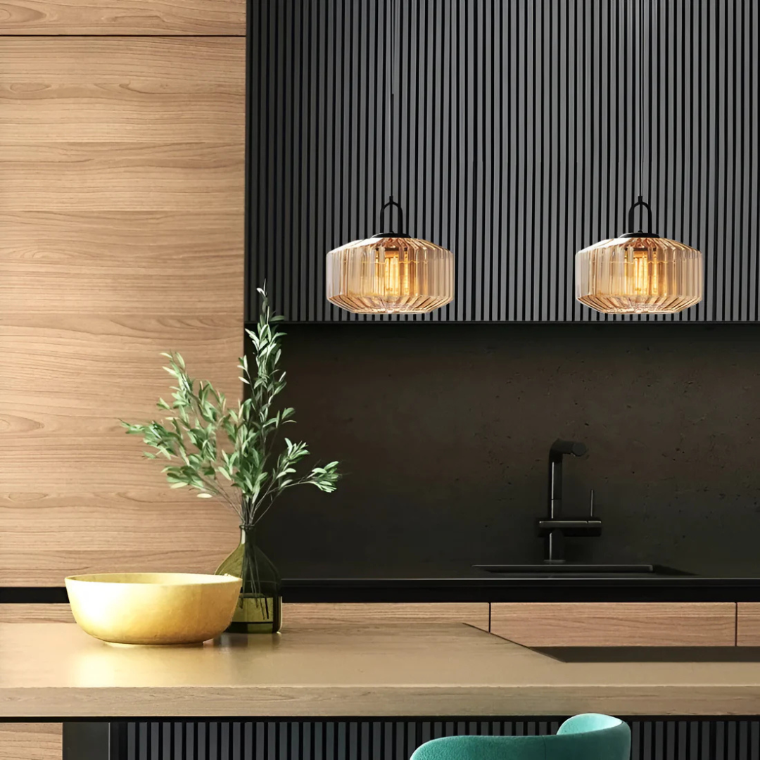 Elea - Lampe Suspendue Rétro En Verre Coloré