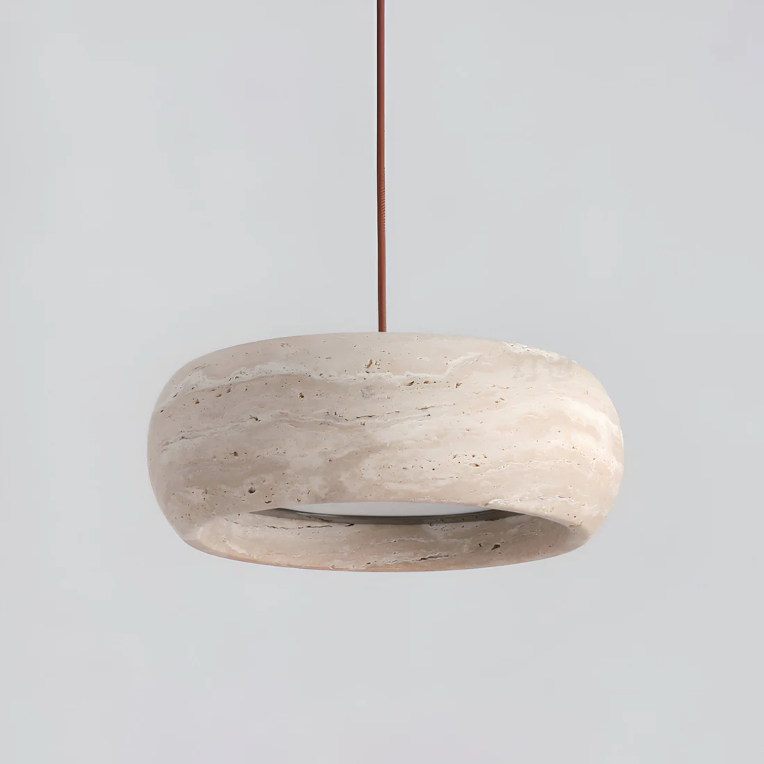 Nysa - Lampe Suspendue En Pierre De Travertin Style Wabi Sabi