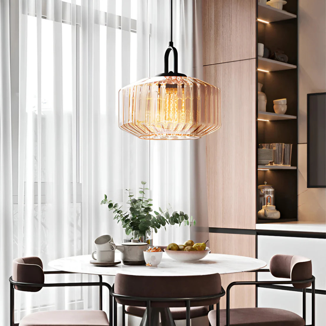 Elea - Lampe Suspendue Rétro En Verre Coloré