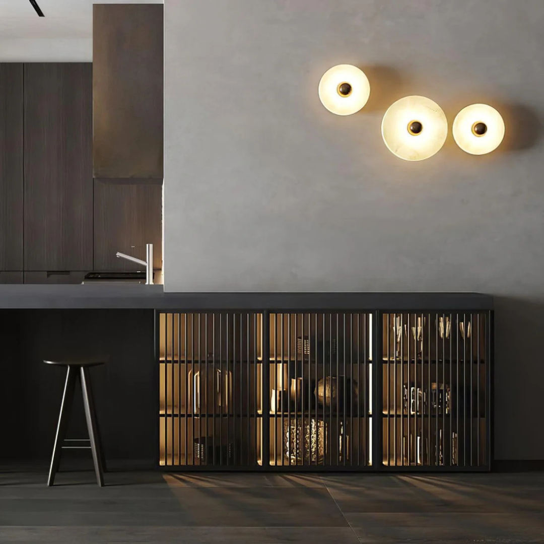Helia - Applique Murale Ronde LED En Albâtre Style Nordique