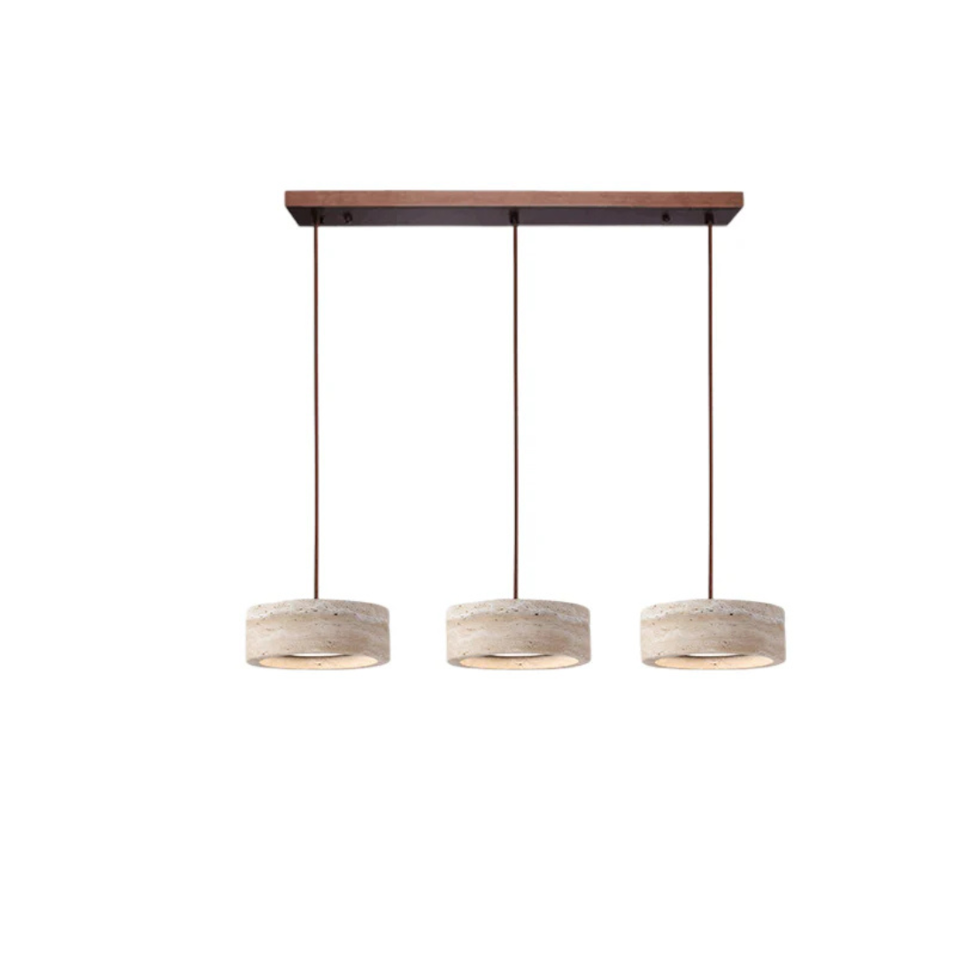 Nysa - Lampe Suspendue En Pierre De Travertin Style Wabi Sabi