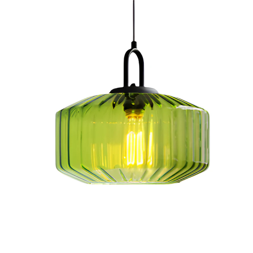Orlane - Suspension Rétro en Verre Coloré