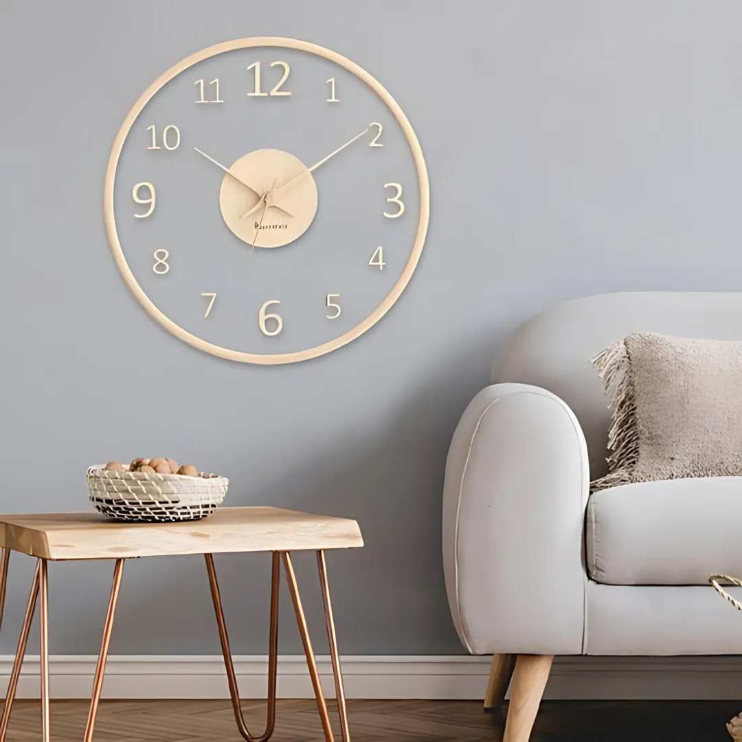 Noctis – Horloge Murale en Bois Élégante en Verre