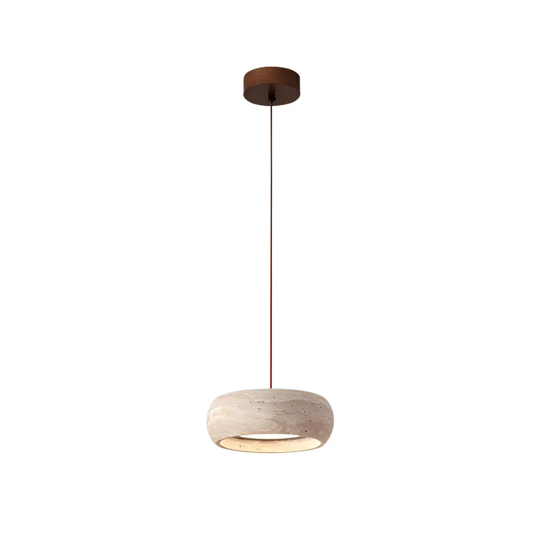 Nysa - Lampe Suspendue En Pierre De Travertin Style Wabi Sabi