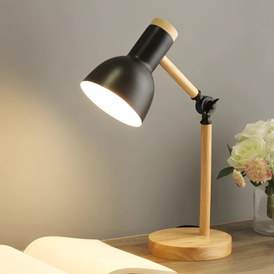 Calora - Lampe de Table LED Macaron Réglable en Bois