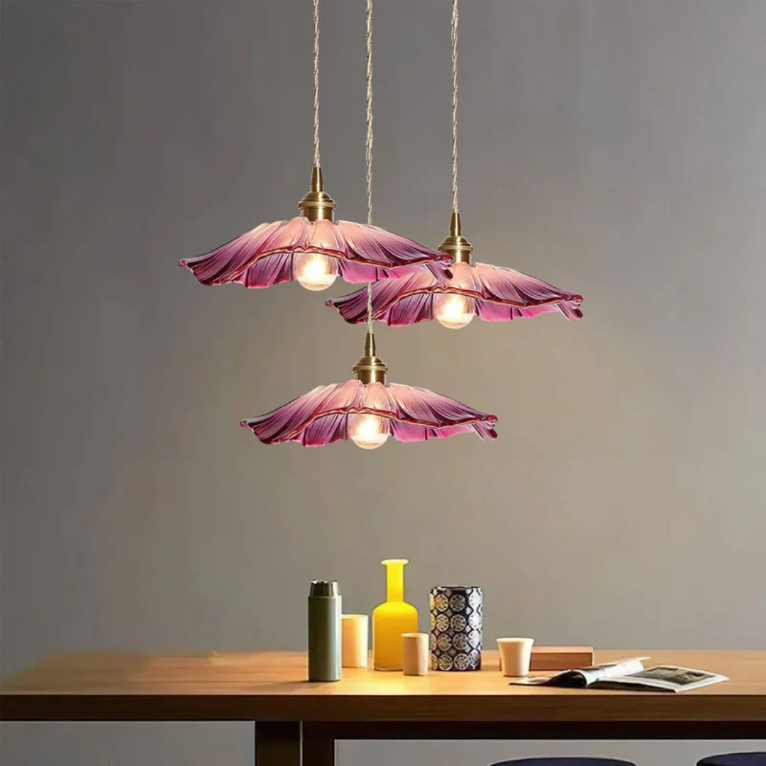 Velouris - Suspension Rétro en Verre Lotus