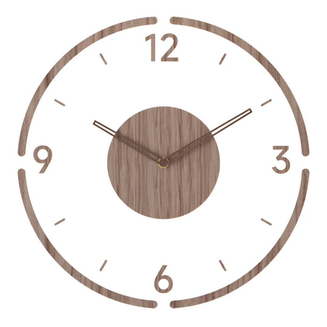 Chrona - Grande Horloge Murale Salon en Acrylique et Bois