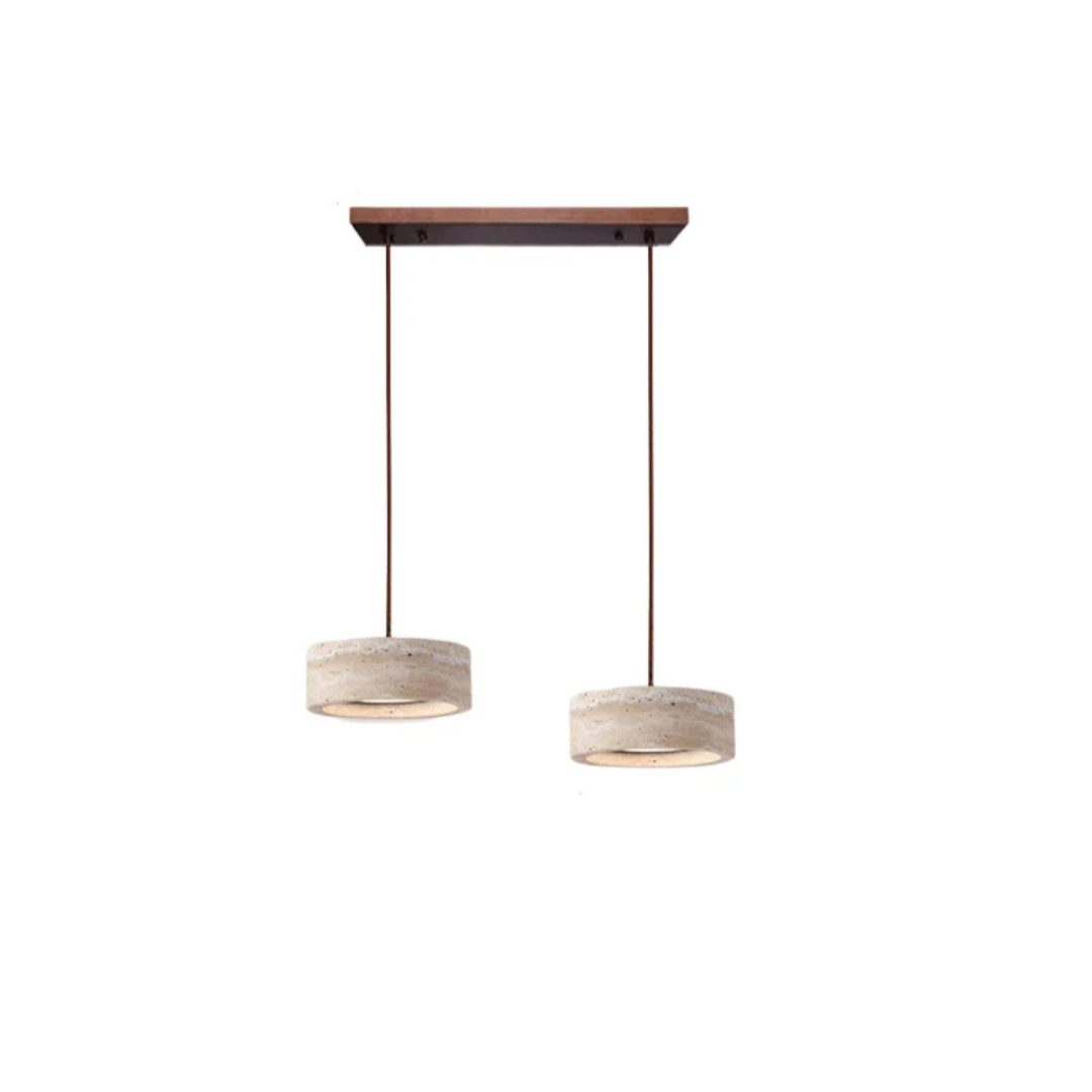 Nysa - Lampe Suspendue En Pierre De Travertin Style Wabi Sabi