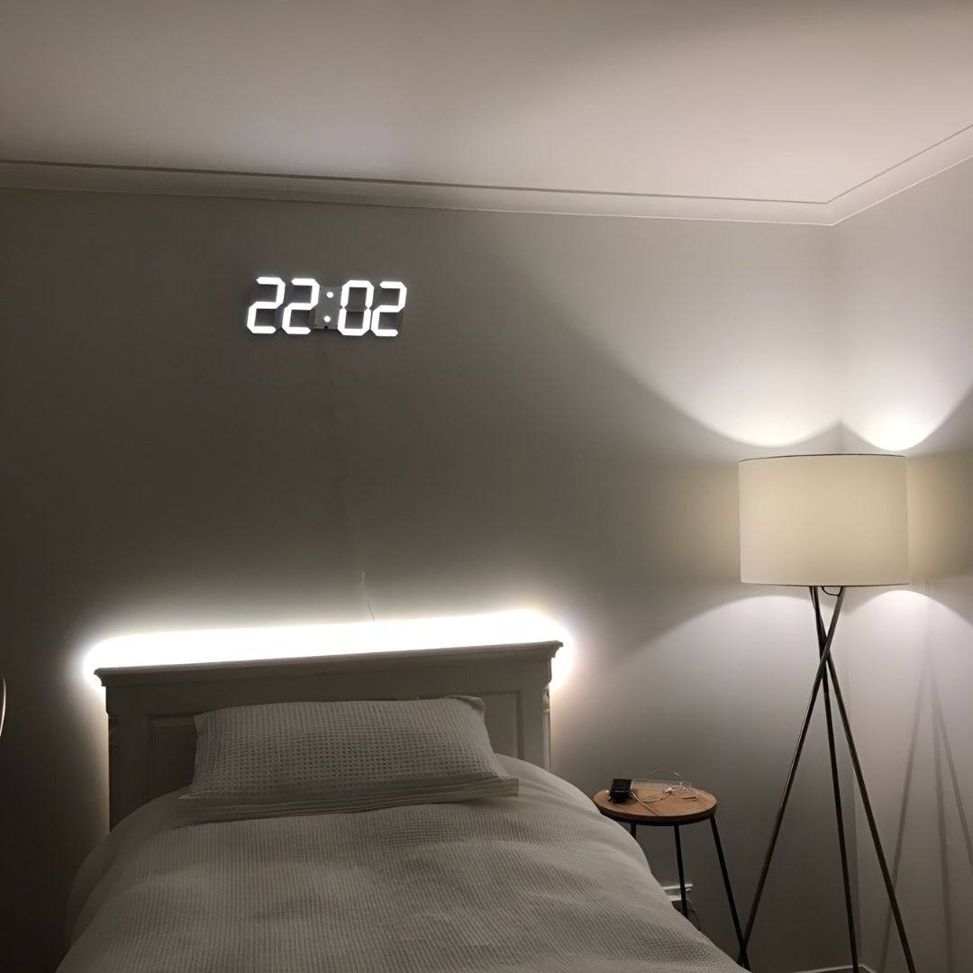 Thalea - Horloge Murale LED Numérique 3D Moderne