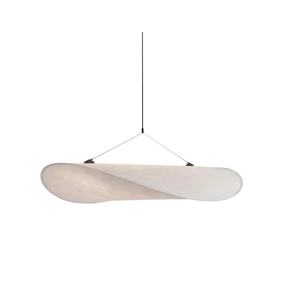 Kryos - Lampe Suspendue Japandi En Tissu Soie Blanc