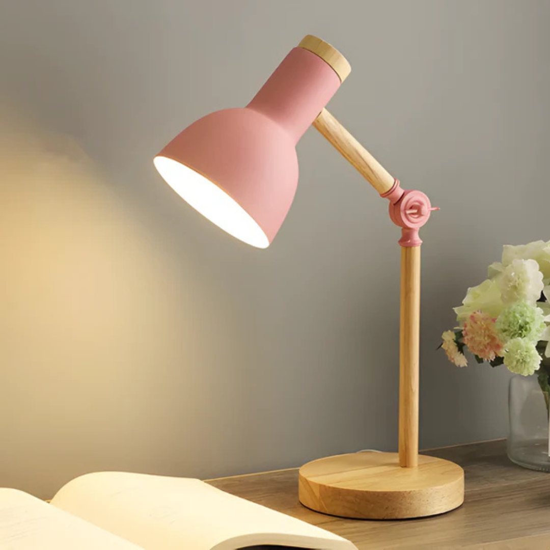 Calora - Lampe de Table LED Macaron Réglable en Bois