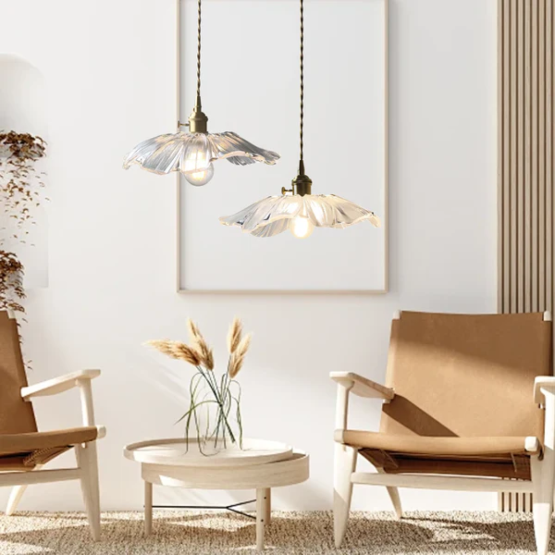 Velouris - Suspension Rétro en Verre Lotus
