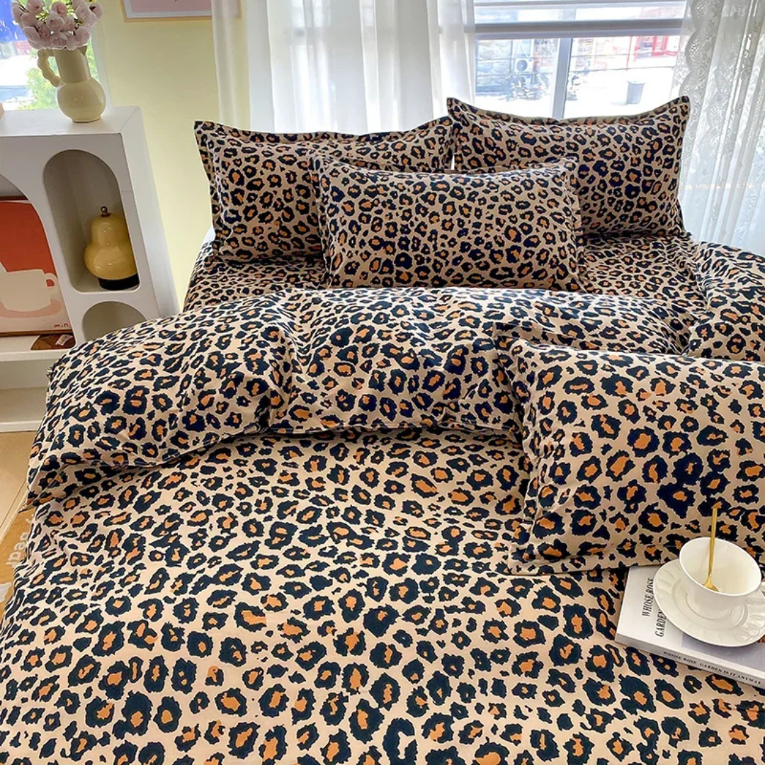 Clavon - Housse de Couette de luxe à Imprimé Léopard