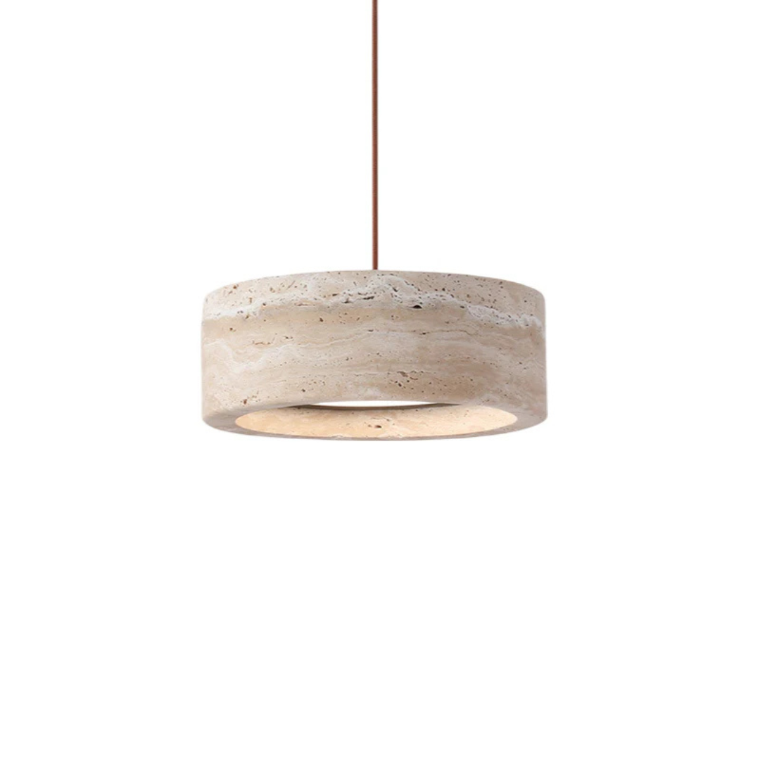 Nysa - Lampe Suspendue En Pierre De Travertin Style Wabi Sabi