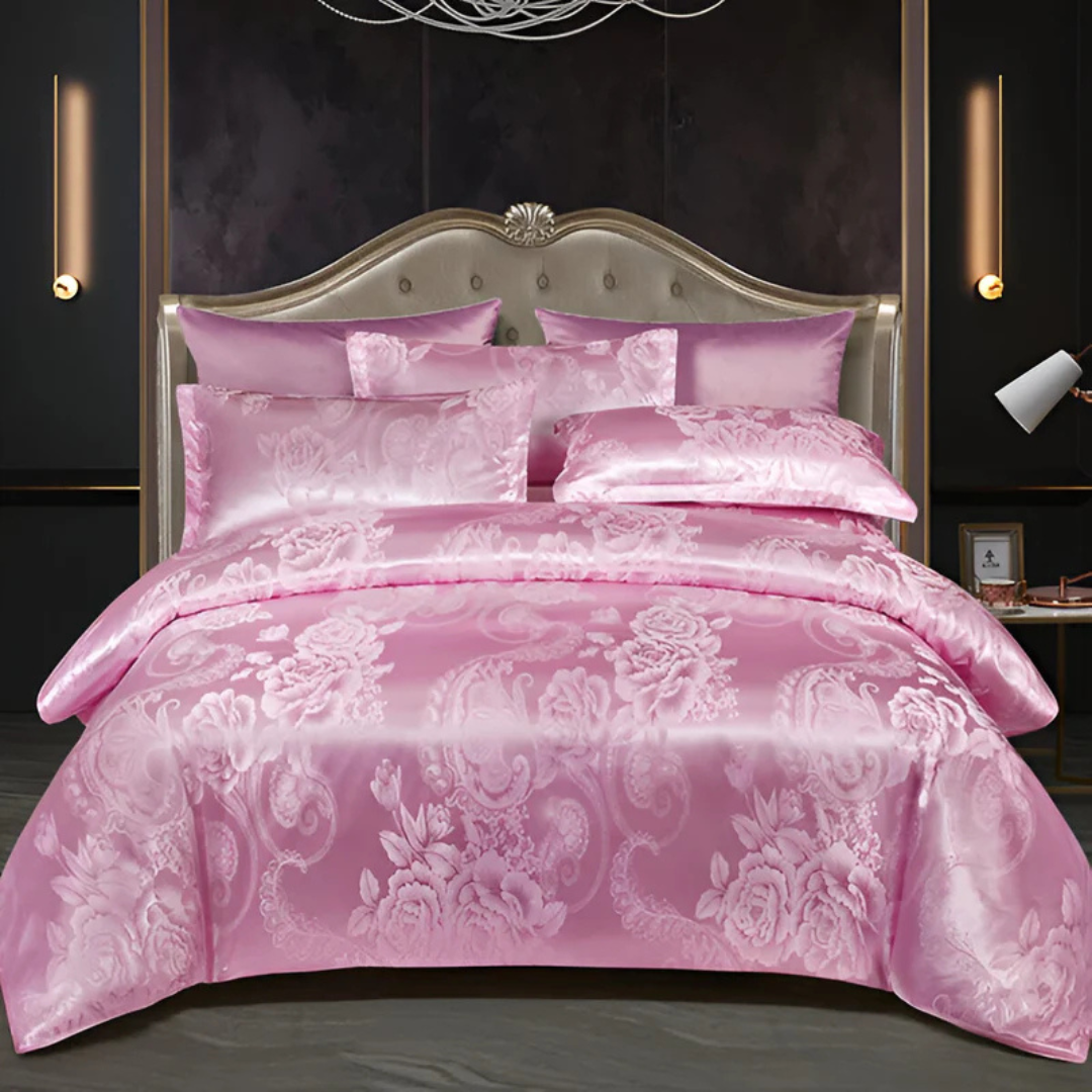 Valenne - Housse de Couette Satinée à Imprimé Floral