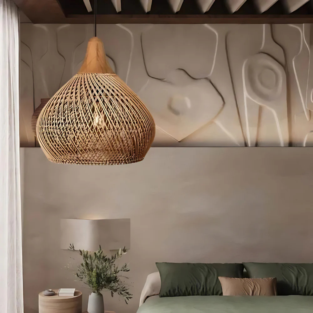 Serena - Lampe Suspendue En Osier Style Boho