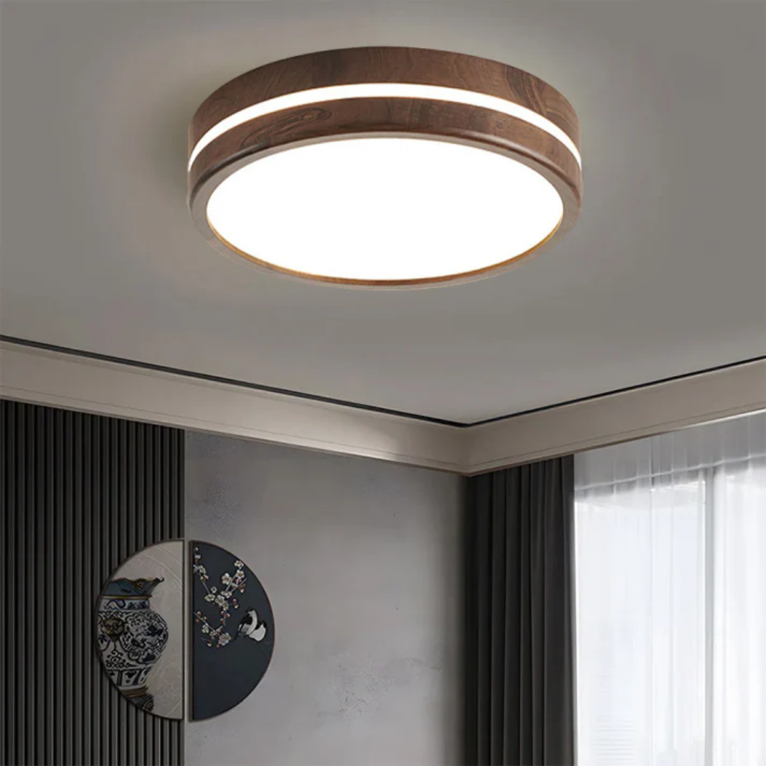 Ambrine - Plafonnier LED en Bois Élégant