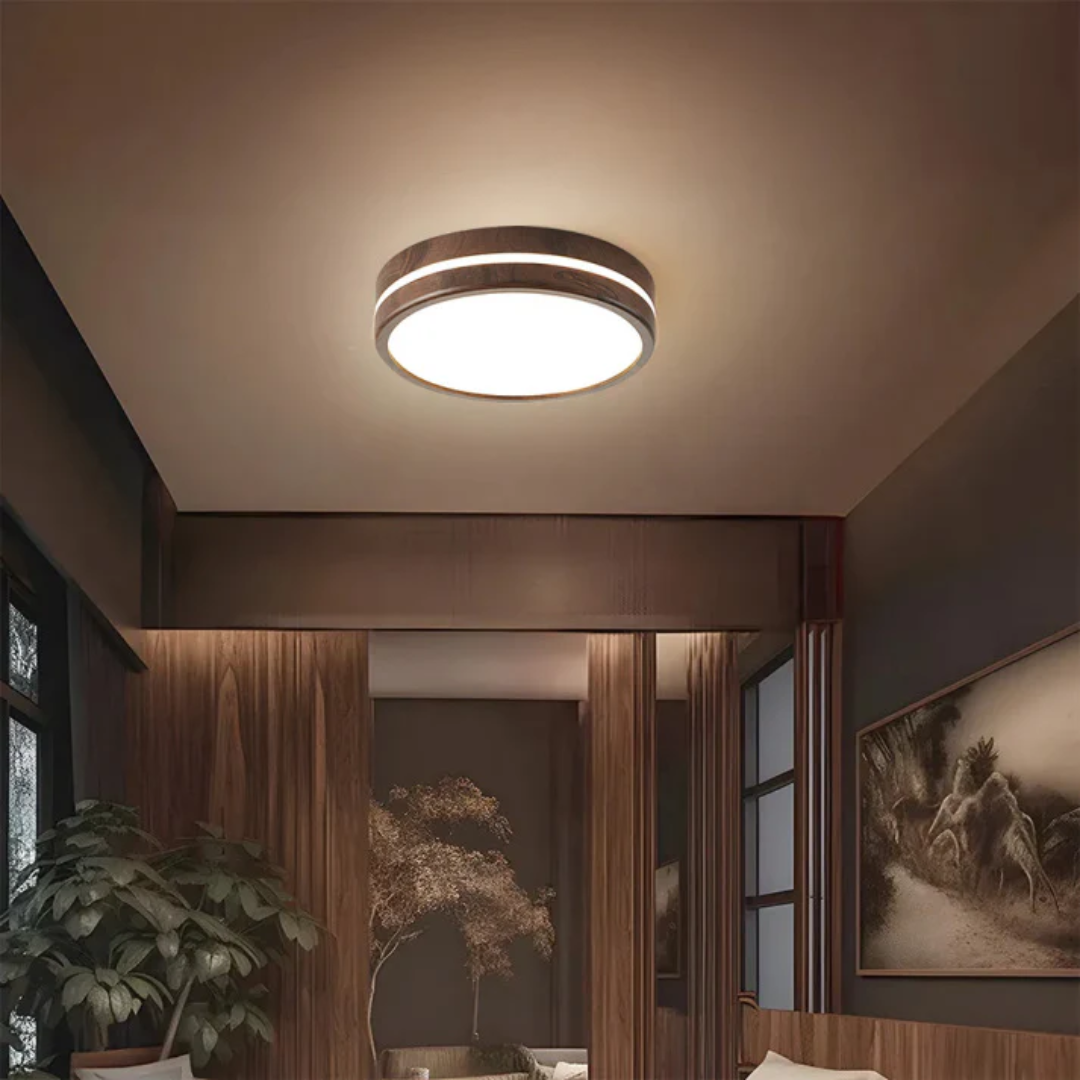 Ambrine - Plafonnier LED en Bois Élégant
