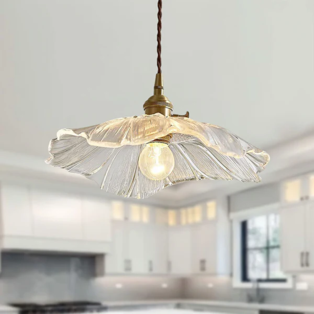 Velouris - Suspension Rétro en Verre Lotus