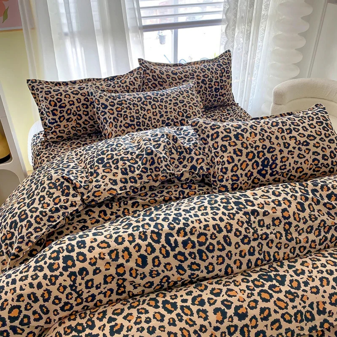 Clavon - Housse de Couette de luxe à Imprimé Léopard