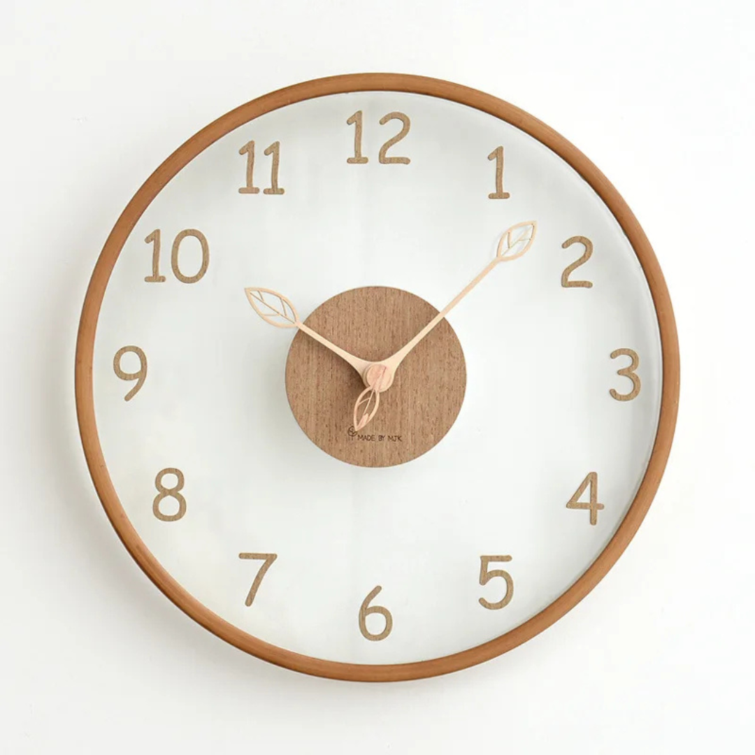 Noctis – Horloge Murale en Bois Élégante en Verre
