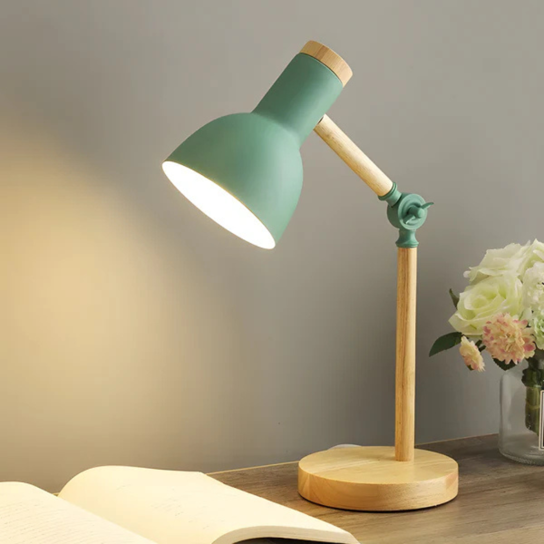 Calora - Lampe de Table LED Macaron Réglable en Bois