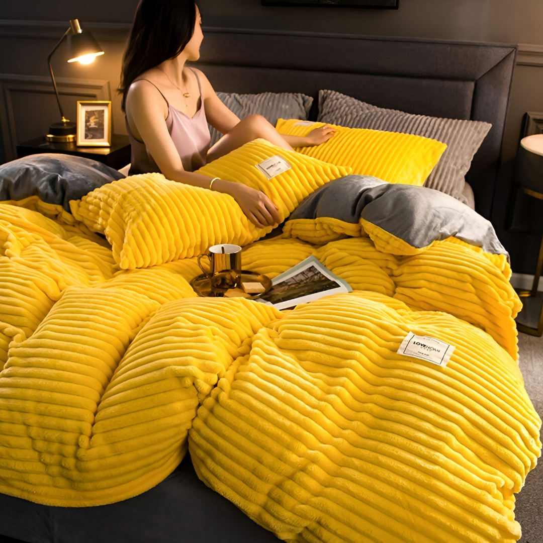 Cymora – Housse de Couette en Flanelle Peluche Douce