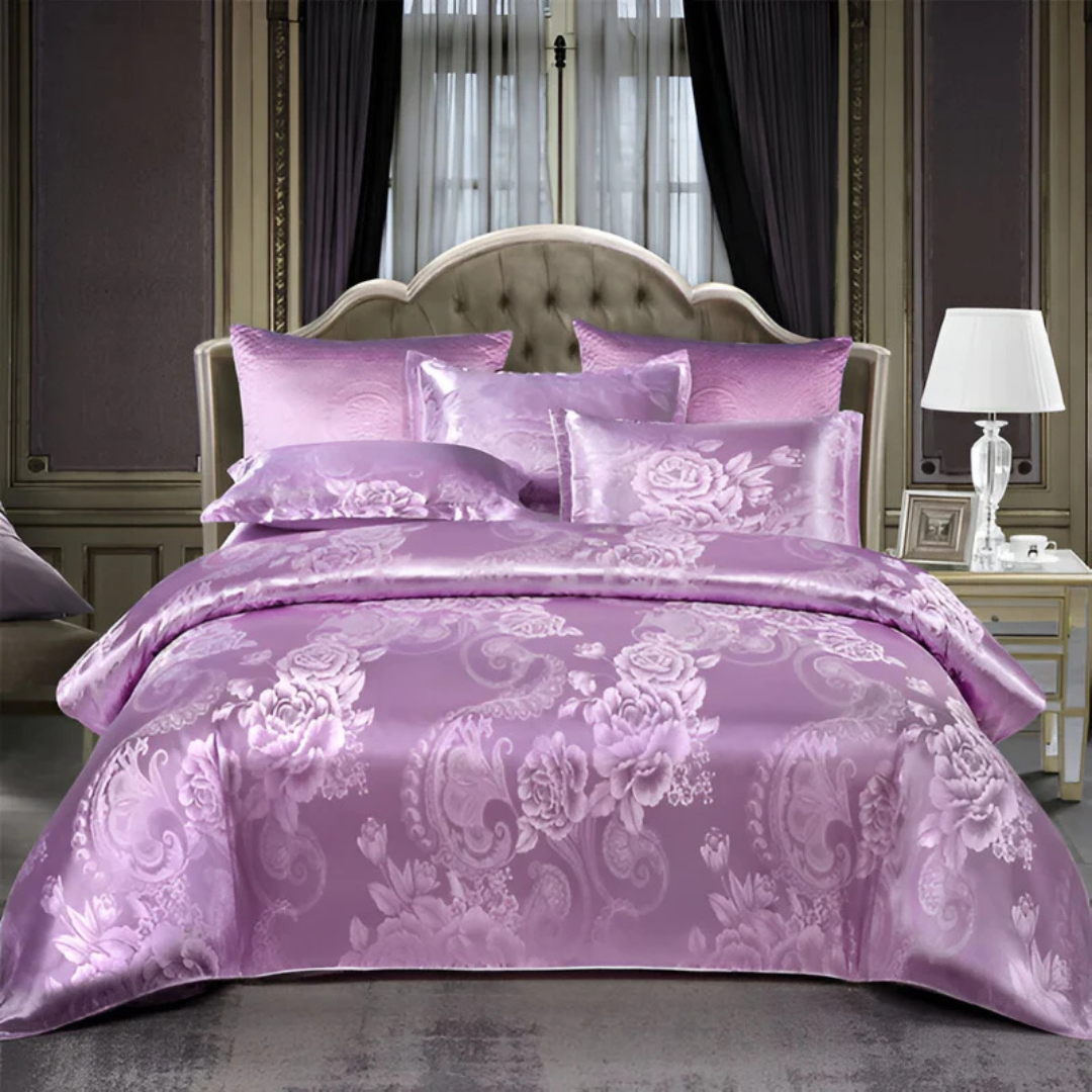 Valenne - Housse de Couette Satinée à Imprimé Floral