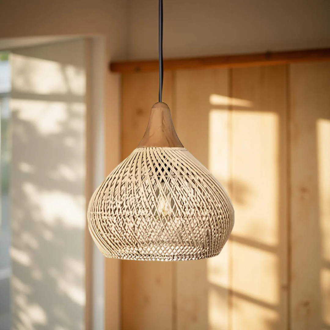 Serena - Lampe Suspendue En Osier Style Boho