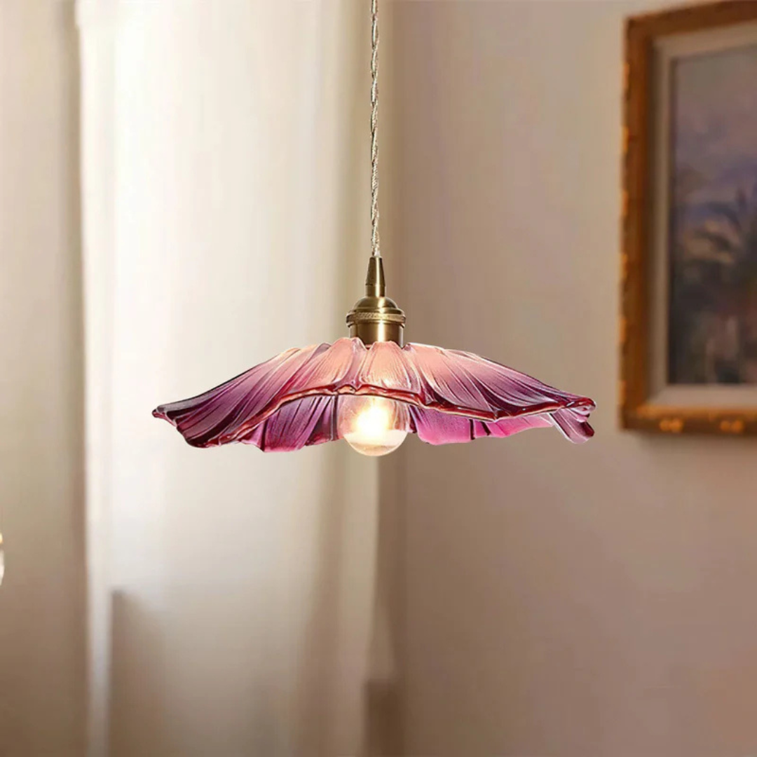 Velouris - Suspension Rétro en Verre Lotus