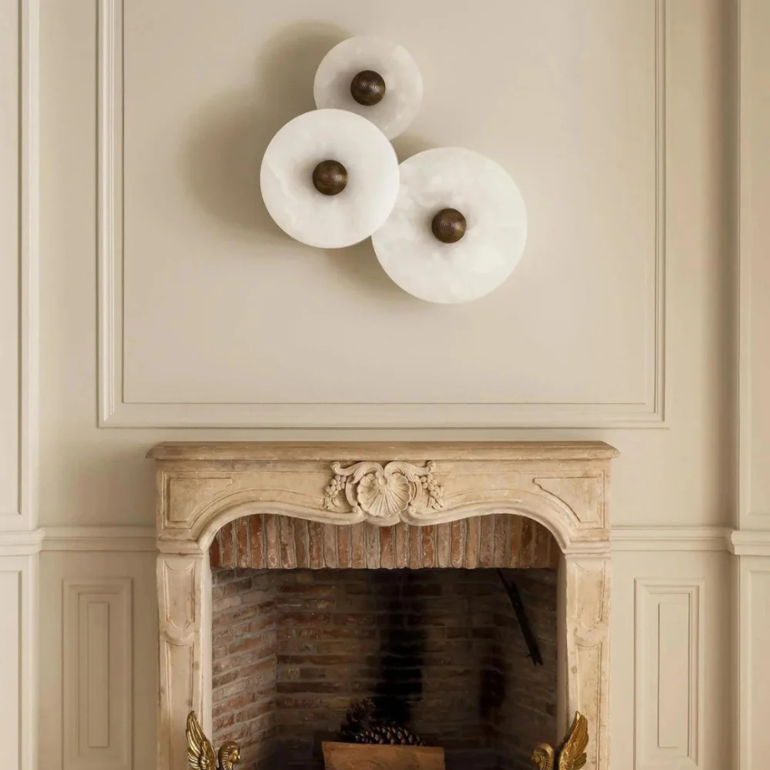Helia - Applique Murale Ronde LED En Albâtre Style Nordique