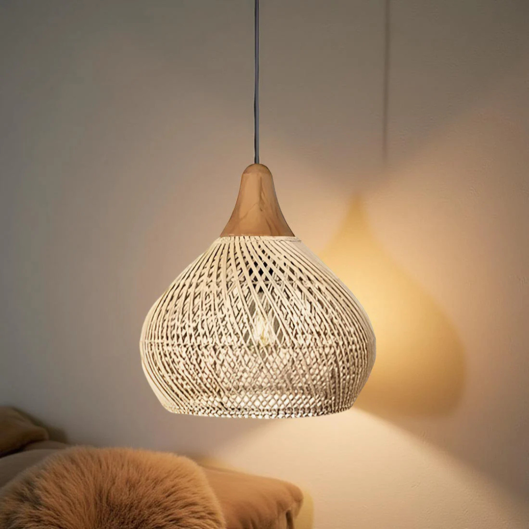 Serena - Lampe Suspendue En Osier Style Boho