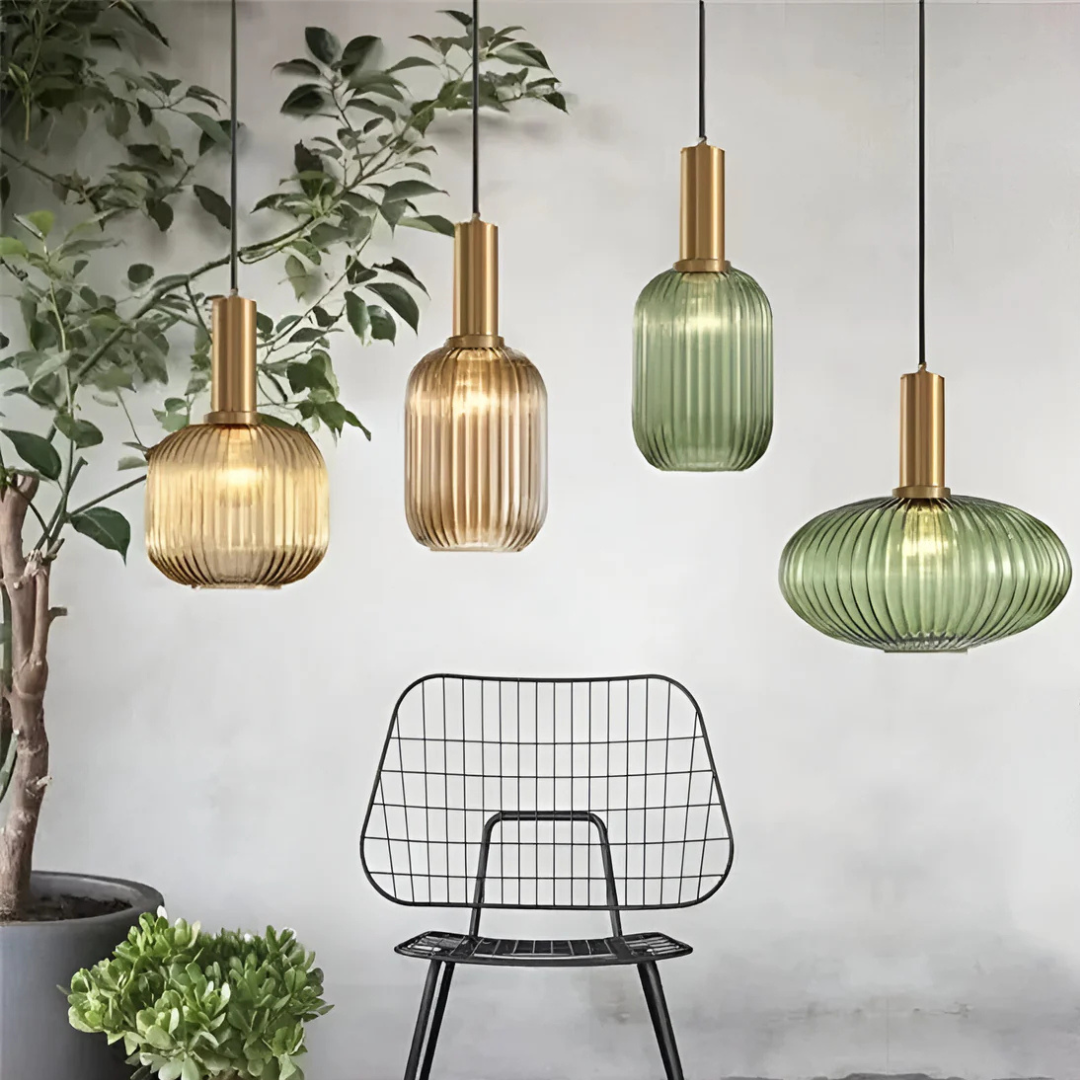 Melia - Lampe Suspendue En Verre Coloré Style Nordique