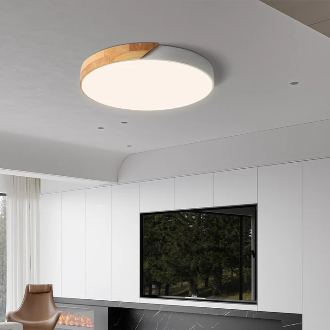 Lunea – Plafonnier LED Scandinave en Bois