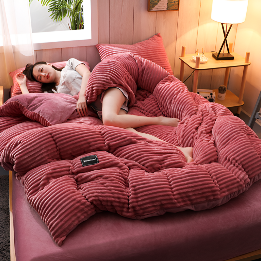 Cymora – Housse de Couette en Flanelle Peluche Douce