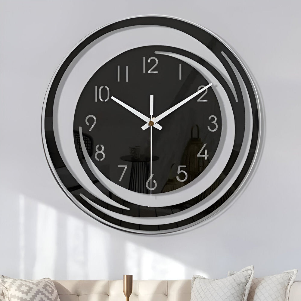 Marcellis - Horloge Murale Noire en Acrylique Design Scandinave