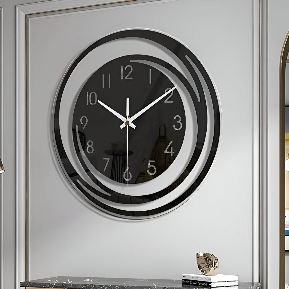 Marcellis - Horloge Murale Noire en Acrylique Design Scandinave